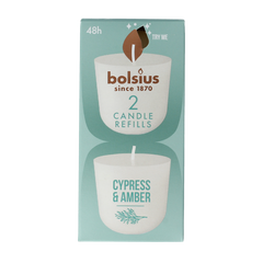 Bolsius Clean light cypress & amber navul 2 Stuks