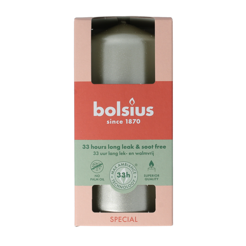 Bolsius Stompkaars 120/58 white silver 1 Stuks