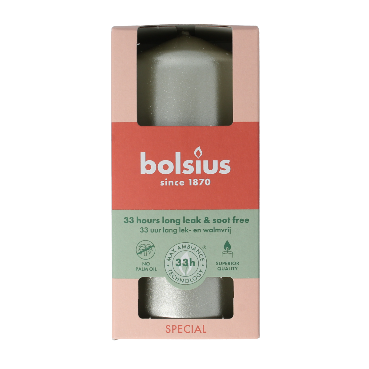 Bolsius Stompkaars 120/58 white silver 1.00 Stuks