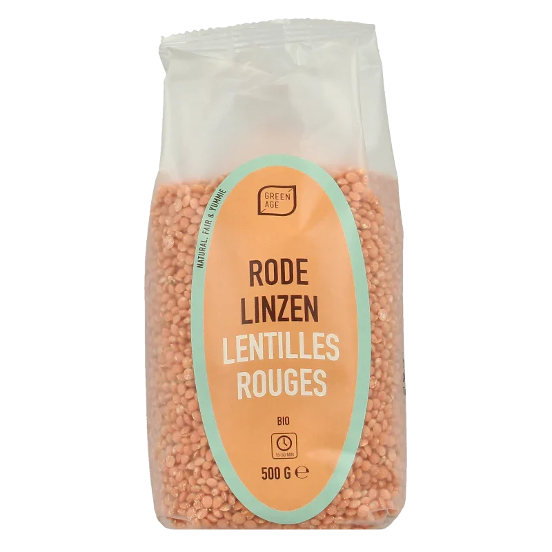 Greenage Rode linzen bio 500 Gram