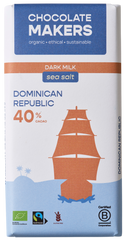 Chocolatemakers Reep tres hombres 40% melk zeezout fairtrade bio 80.00 Gram