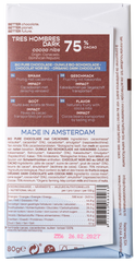Chocolatemakers Reep tres hombres 75% puur met cacaonibs bio 80 Gram