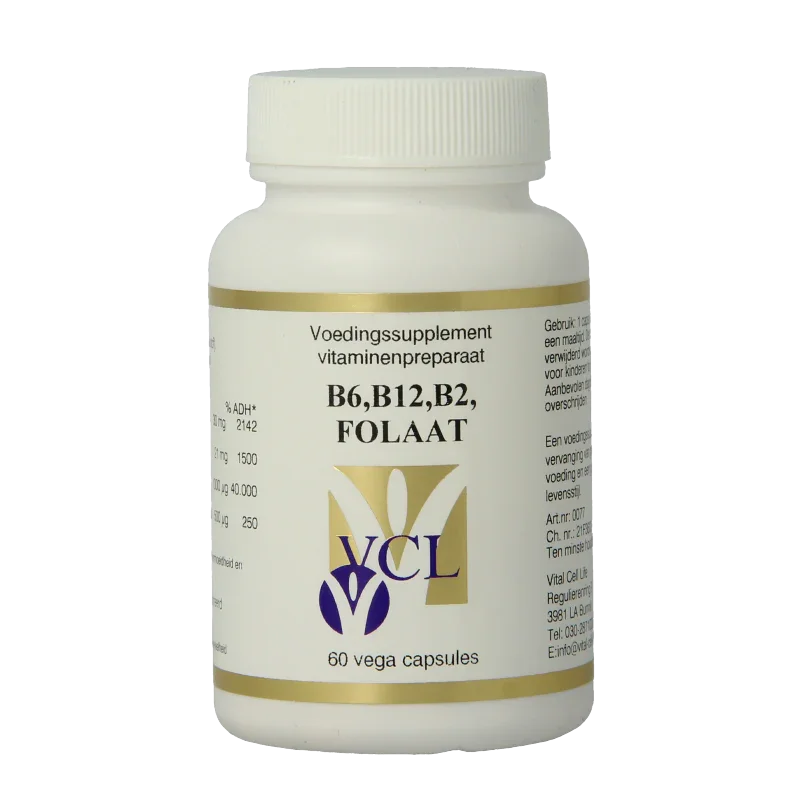 Vital Cell Life Vitamine B6/B12/B2 folaat 60 Capsules