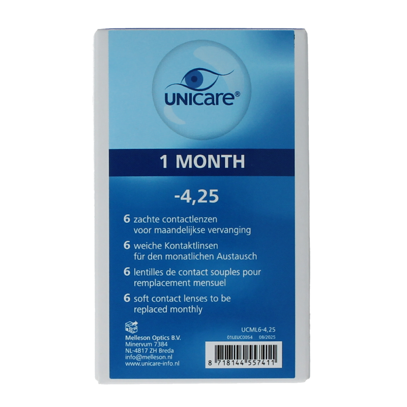 Unicare Maandlenzen -4.25 6 Stuks