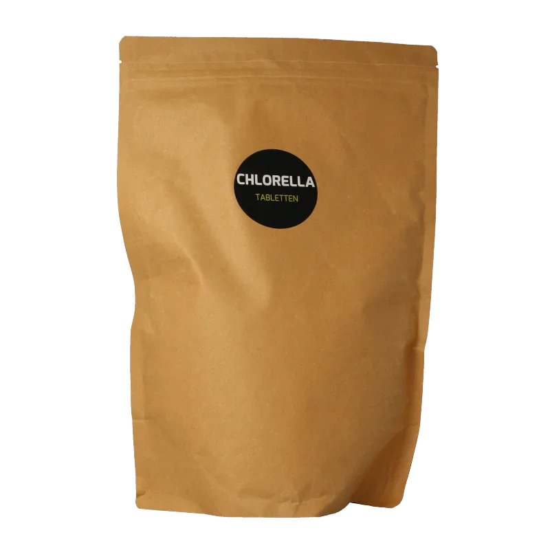 Hanoju Chlorella tabletten papier zak 2500 Tabletten
