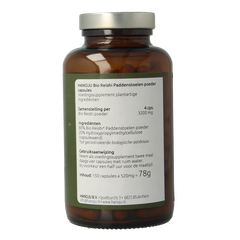 Hanoju Reishi paddenstoelen bio 150 Vegetarische capsules