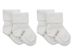 KipKep Blijf baby sokjes 6-12 mnd offwhite/wit 2 Paar