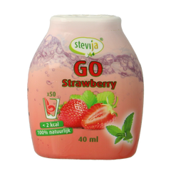 SteviJa Stevia limonadesiroop go strawberry 40.00 Milliliter