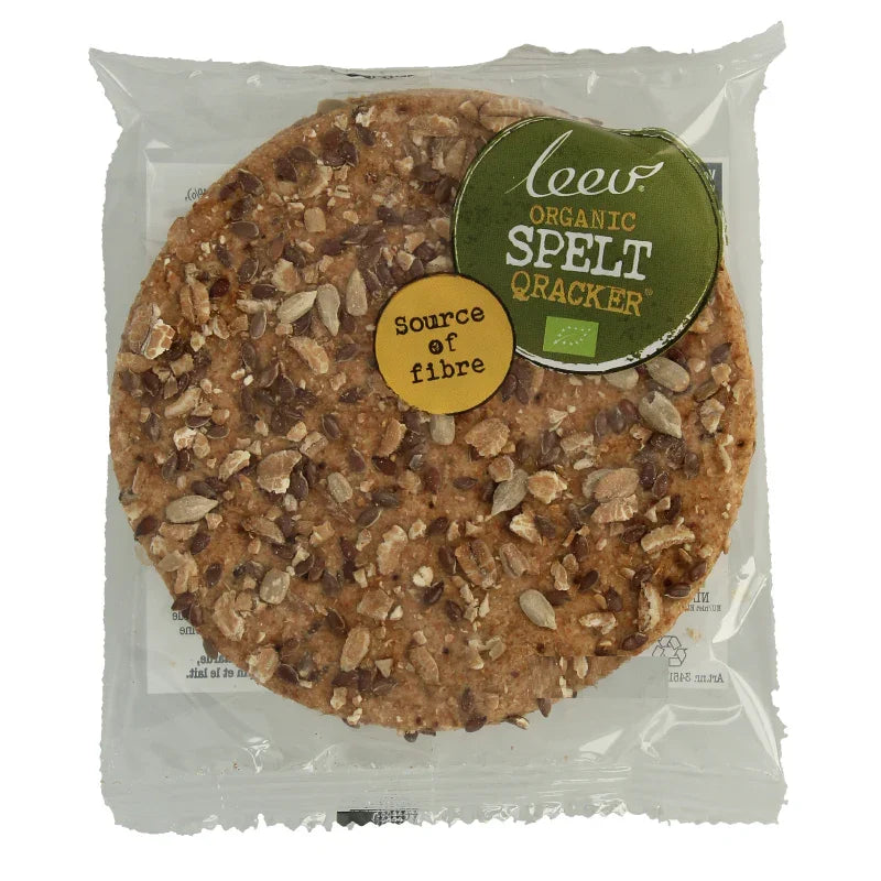 Leev Spelt qrackers volkoren & lijnzaad bio 44 Gram