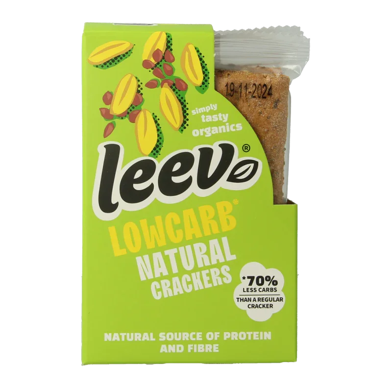 Leev Qrackers lowcarb 3 x 2 stuks bio 80 Gram