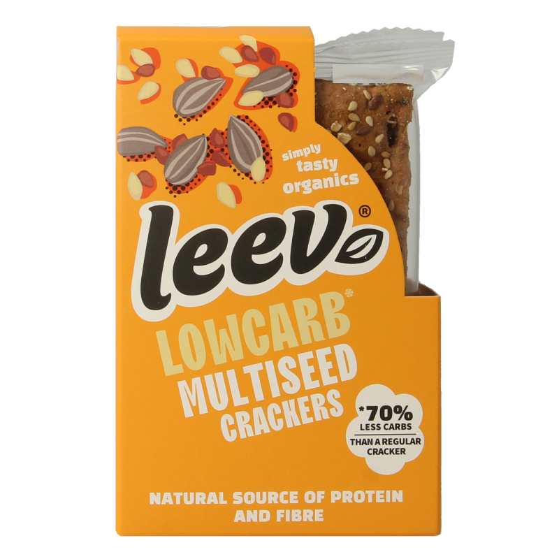 Leev Lowcarb crackers multiseed bio 80 Gram