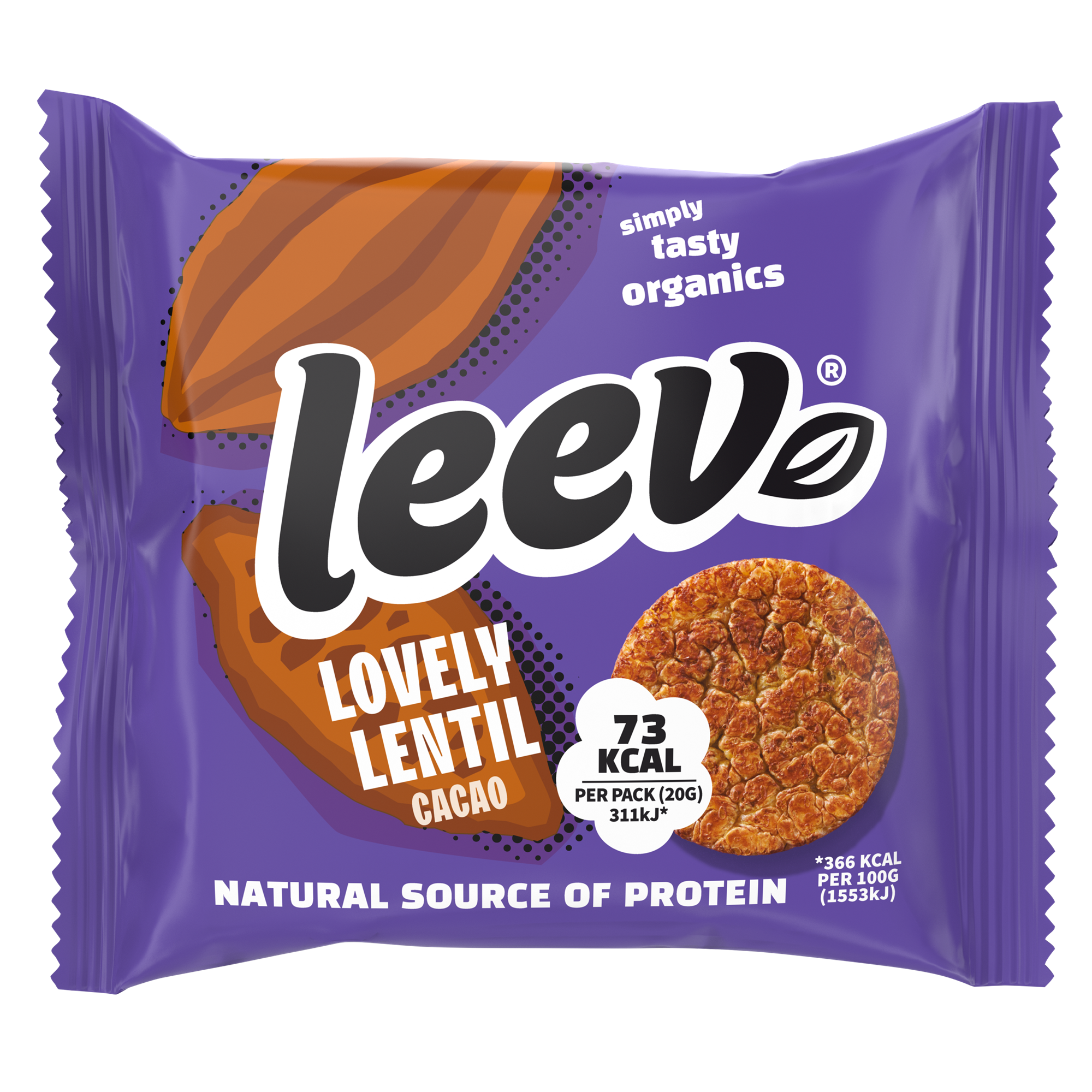 Leev Lovely lentil cakes cacao bio 20.00 Gram