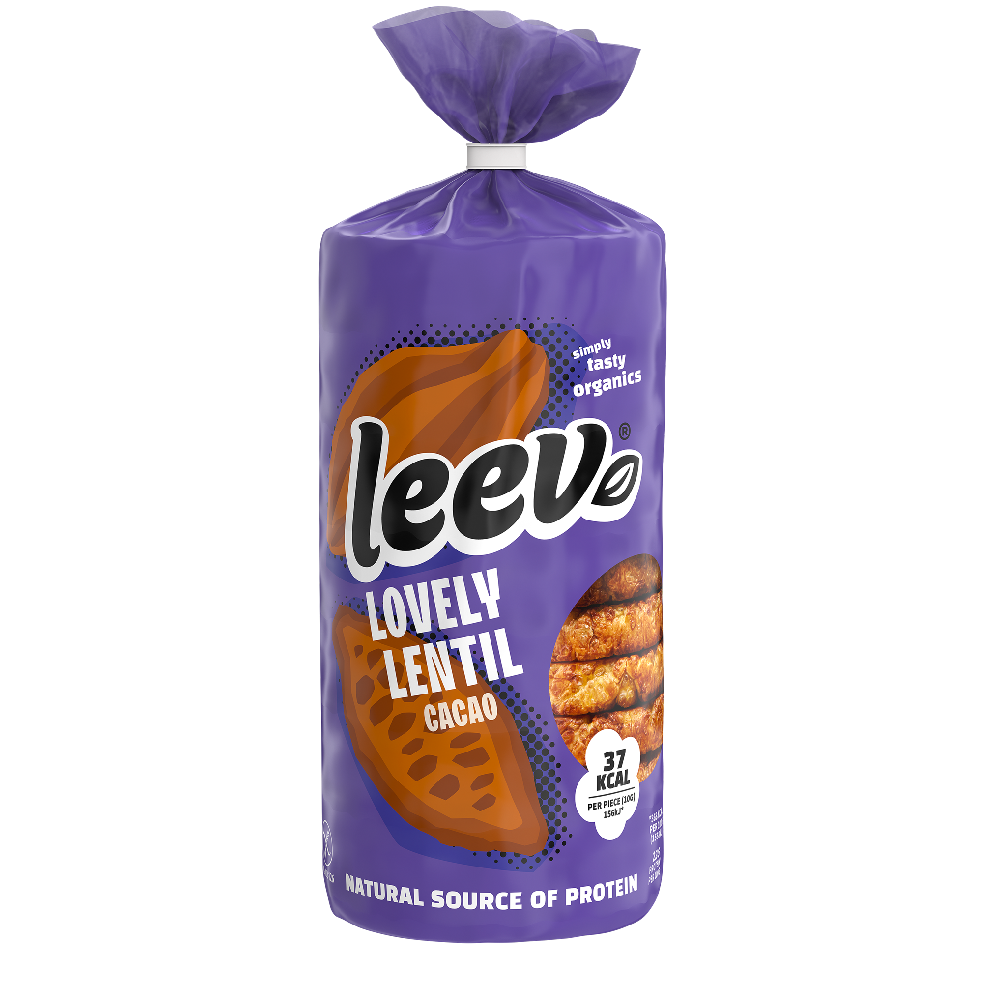 Leev Lovely lentil cakes cacao bio 130.00 Gram