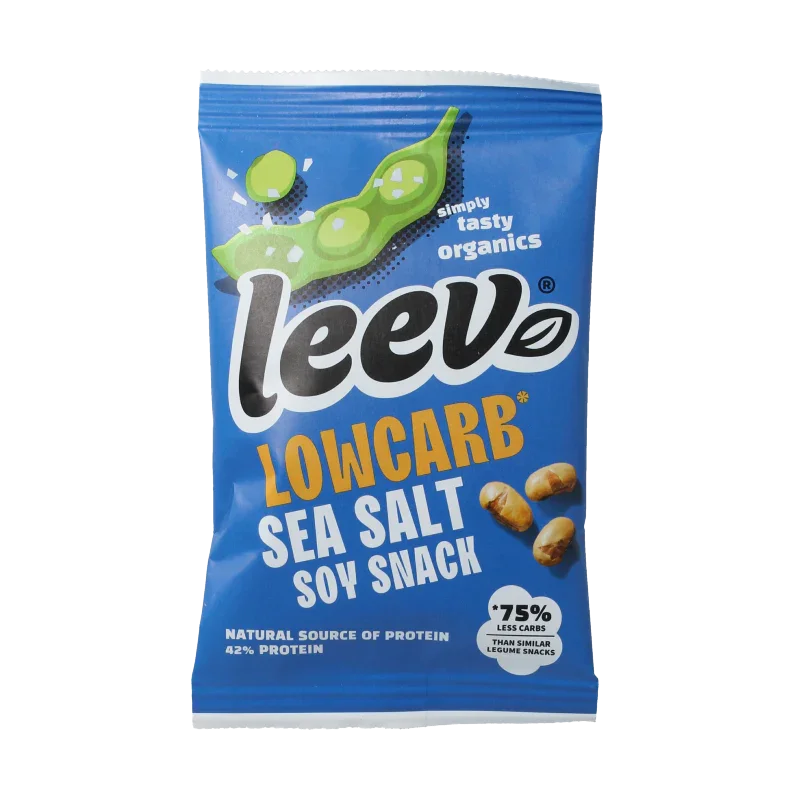 Leev Bio lowcarb snack soyabonen met zeezout 45 Gram