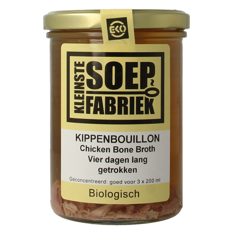 Kleinstesoepfabriek Kippenbouillon bio 400 Milliliter