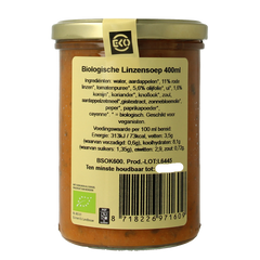 Kleinstesoepfabriek Linzensoep bio 400 Milliliter