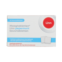 Linn Maagtabletten pepermunt 48.00 Kauwtabletten