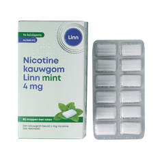 Linn Nicotine kauwgom 4mg mint 96 Stuks