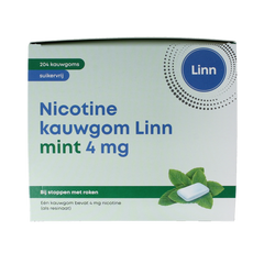 Linn Nicotine kauwgom 4mg mint 204 Stuks