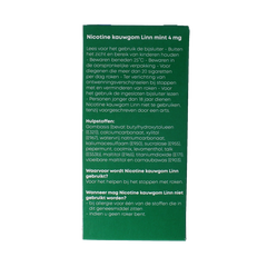 Linn Nicotine kauwgom 4mg mint 204 Stuks