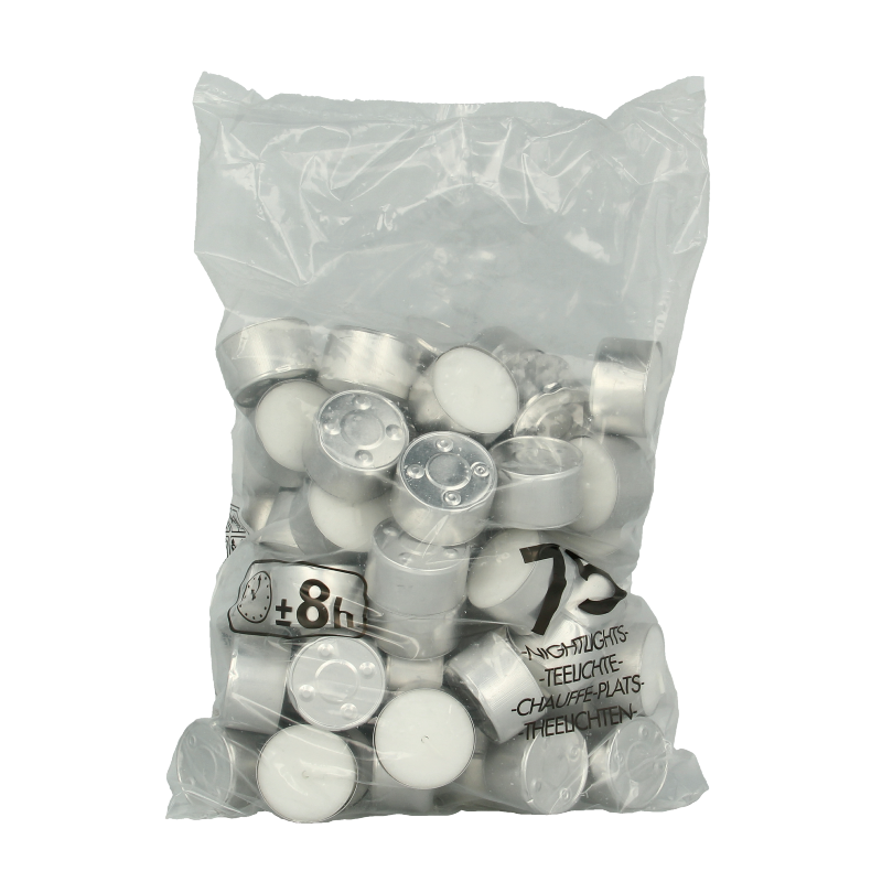 Bolsius Neutraal theelicht wit 8uur zak 75 Stuks