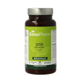 SanoPharm IJzer 10mg wholefood 30 Capsules
