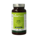 SanoPharm IJzer 10mg wholefood 30.00 Capsules