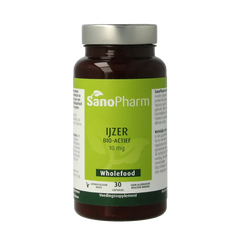 SanoPharm IJzer 10mg wholefood 30 Capsules