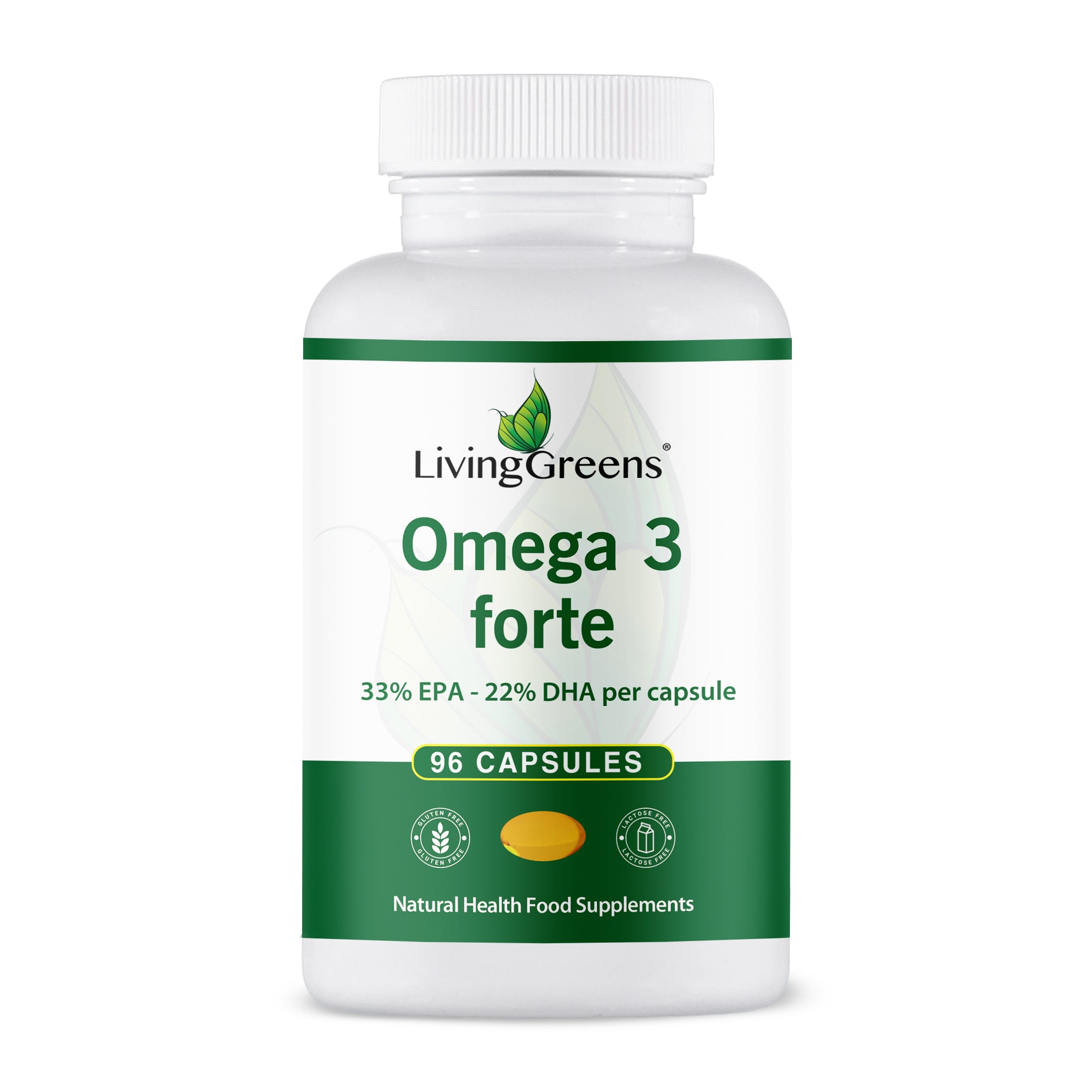 Livinggreens Omega 3 visolie forte 96 Capsules