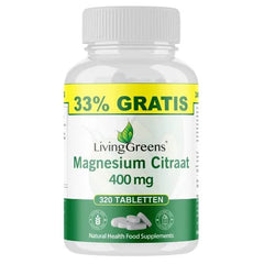 Livinggreens Magnesium citraat 400mg voordeelverpakking 320 Tabletten