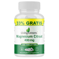 Livinggreens Magnesium citraat 400mg voordeelverpakking 320 Tabletten