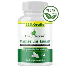 Livinggreens Magnesium tauraat + vitamine B6 voordeelverpakking 240.00 Vegetarische capsules