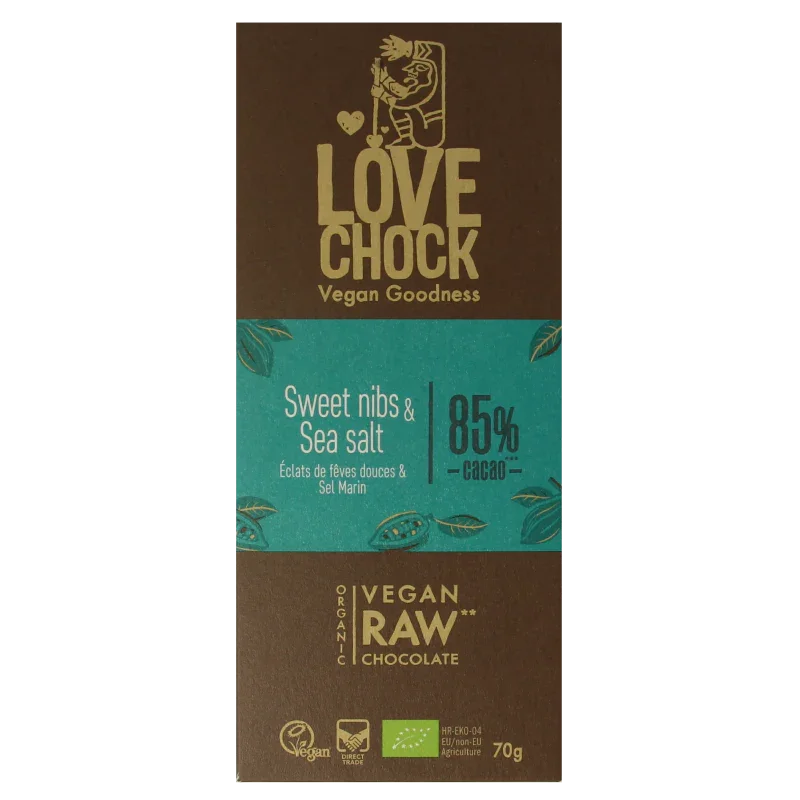 Lovechock Sweet nibs & seasalt bio 70.00 Gram