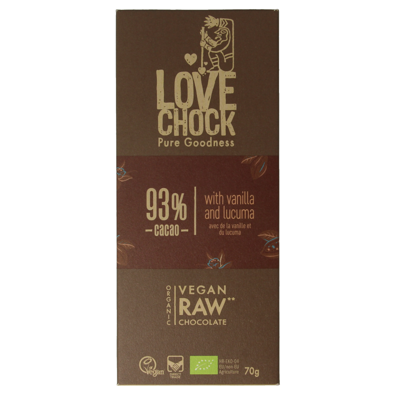 Lovechock 93% Pure vanilla lucuma bio 70 Gram