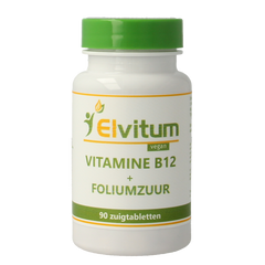 Elvitum Vitamine B12 1000mcg + foliumzuur 90 Zuigtabletten