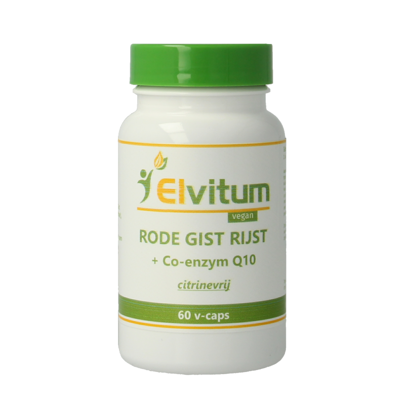 Elvitum Rode gist rijst met Q10 60.00 Vegetarische capsules
