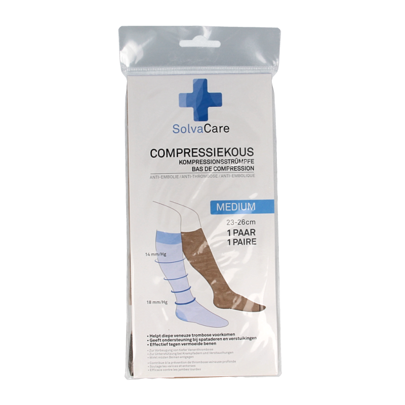 Solvacare Compressiekous beige M 23 - 26 cm 1 Paar