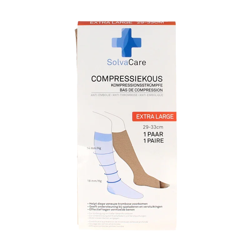 Solvacare Compressiekous beige XL 29 - 33 cm 1 Paar