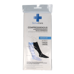 Solvacare Compressiekous zwart M 23 - 26 cm 1.00 Paar