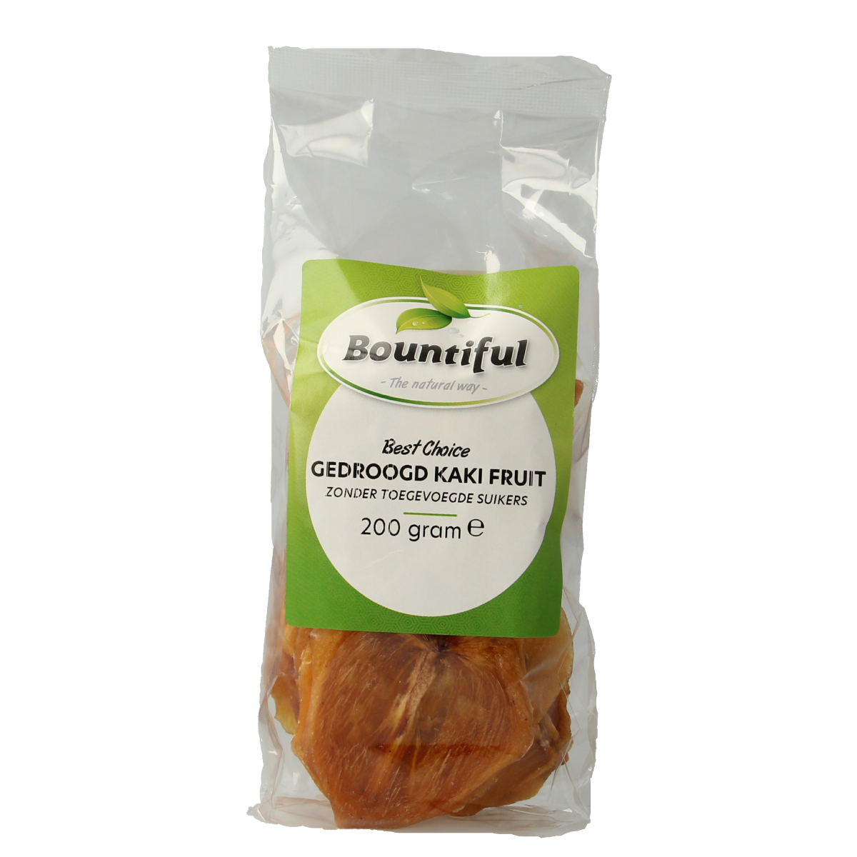 Bountiful Kaki fruit gedroogd zonder suiker 200.00 Gram