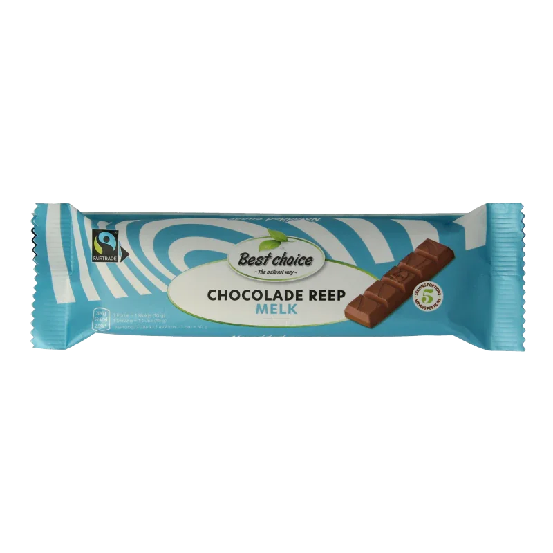 Bountiful Chocolade reep melk zonder toegevoegd suiker 50 Gram