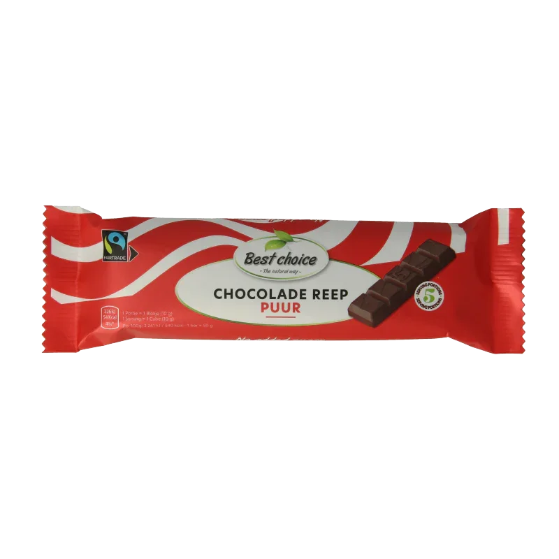 Bountiful Chocolade reep puur zonder toegevoegde suiker 50 Gram