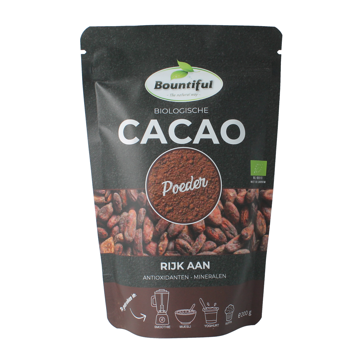 Bountiful Cacao poeder bio 200.00 Gram