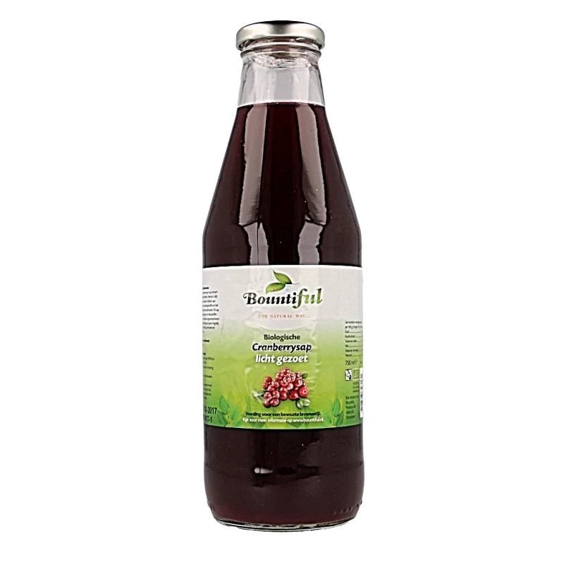 Bountiful Cranberrysap gezoet bio 750.00 Milliliter