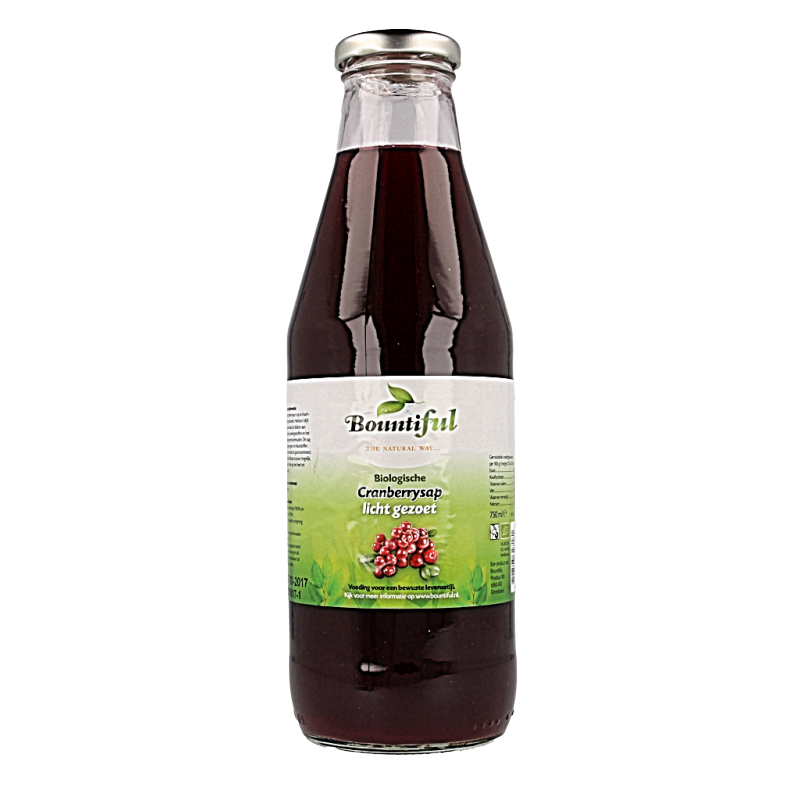 Bountiful Cranberrysap gezoet bio 750 Milliliter