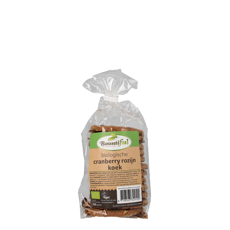 Bountiful Cranberry rozijnkoek bio 250.00 Gram
