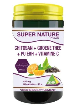 SNP Chitosan groene thee pu erh thee vitamine C 435mg 60 Capsules