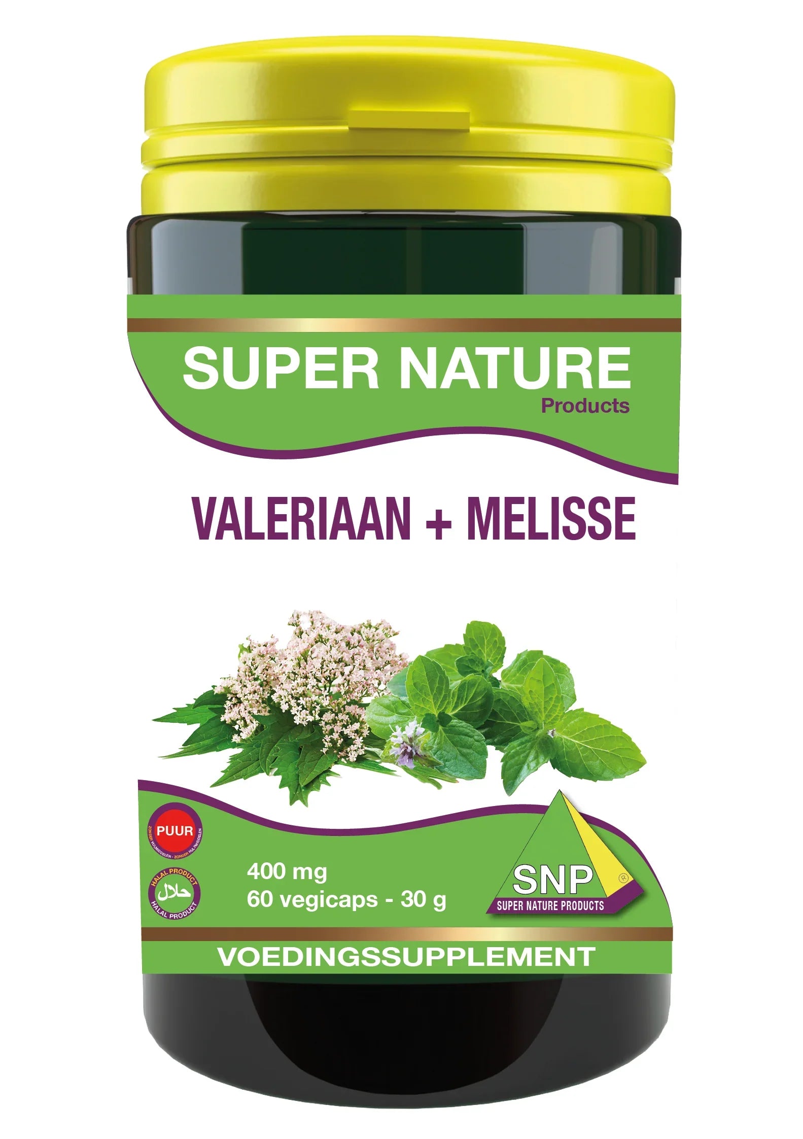 SNP Valeriaan melisse 400 mg puur 60 Vegetarische capsules