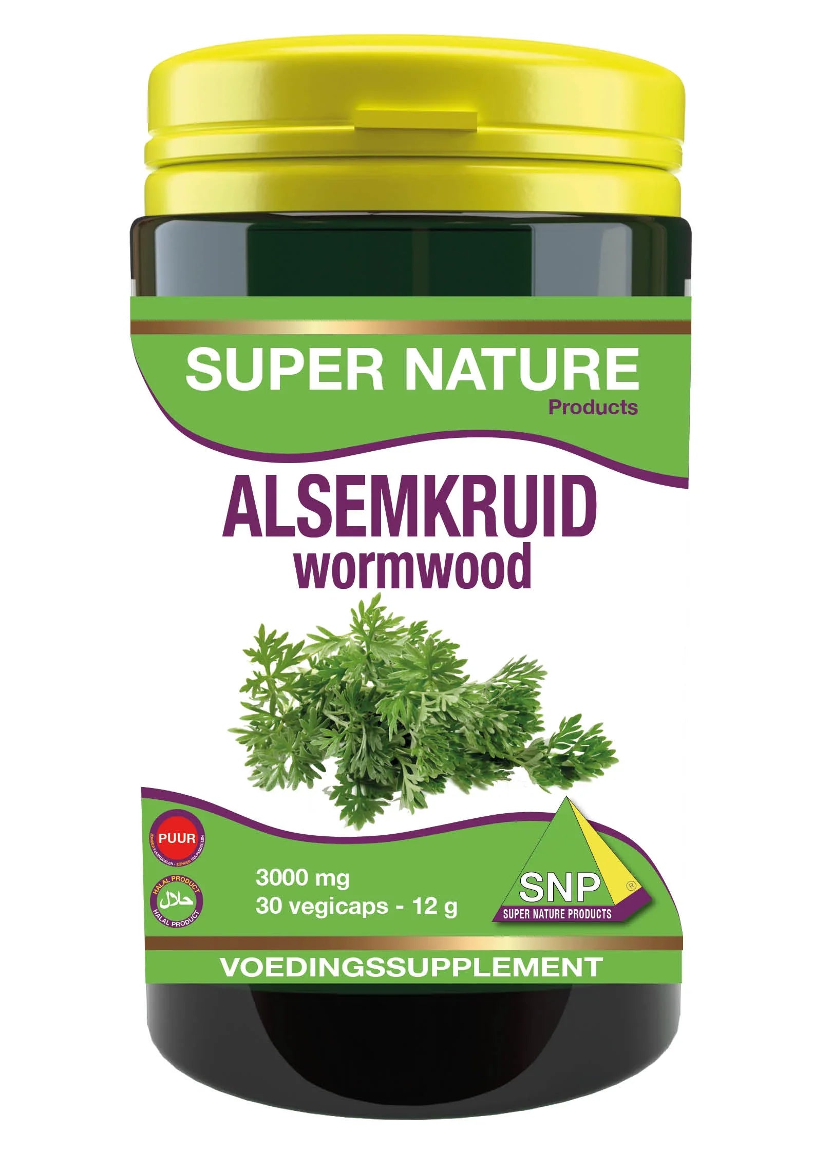 SNP Alsemkruid wormwood 3000 mg puur 30 Vegetarische capsules