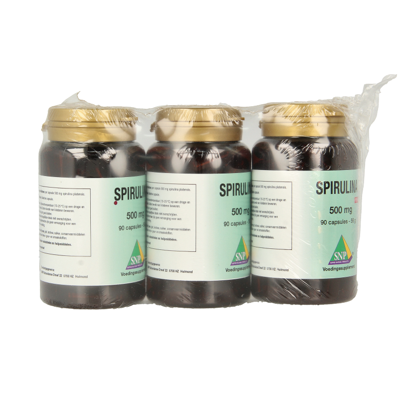 SNP Spirulina 500mg puur aktief 2 + 1 270 Capsules